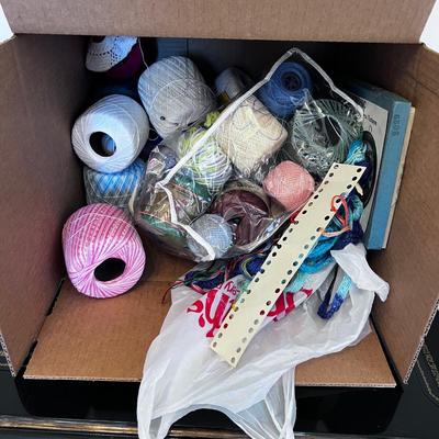 Box of Needle Point and Embroidery Thread