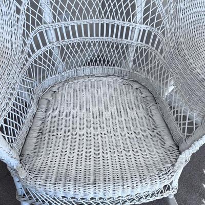 White Wicker Rocking Chair