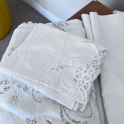 2 Lace Cut Out Table Clothes