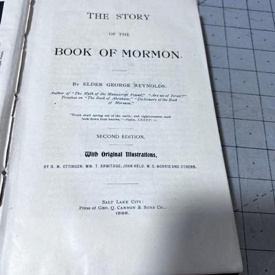 STORY OF THE BOOK OF MORMON  Dated 1893 Edition. VERY COLLECTIBLE !!