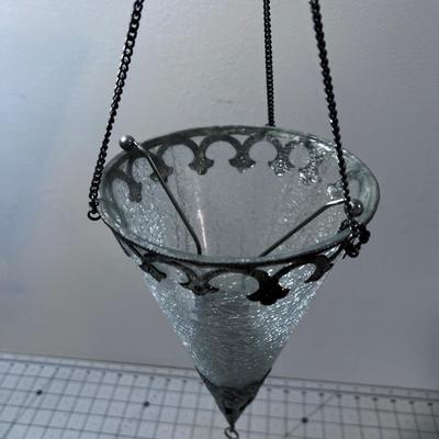 Crackle Glass no Lid Reproduction oil Lamp 
