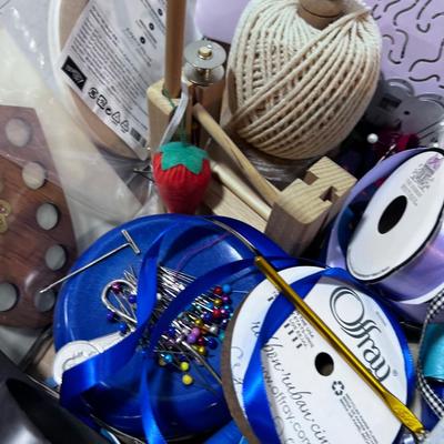 Crafting and Sewing Lot: Twine, String, Thread and Ribbon. 