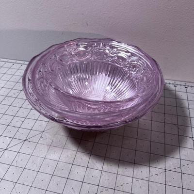 Glass Pink Bowl Set 