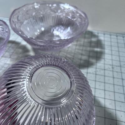 Glass Pink Bowl Set 