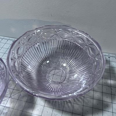 Glass Pink Bowl Set 