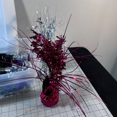 Party Sparkle Centerpieces or Balloon Holders (11) plus tub
