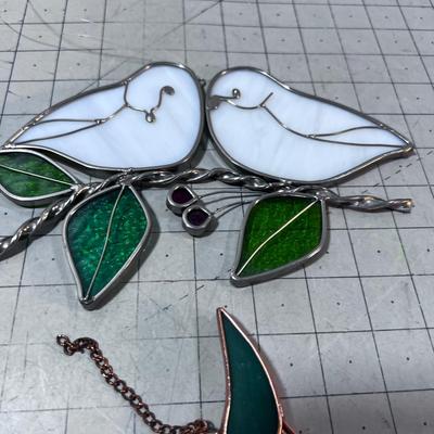 Hummingbird and 2 partridge in a Cherry tree Light Catchers