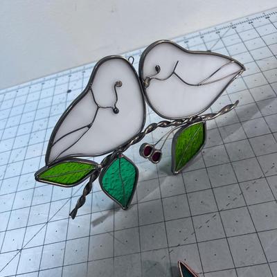 Hummingbird and 2 partridge in a Cherry tree Light Catchers