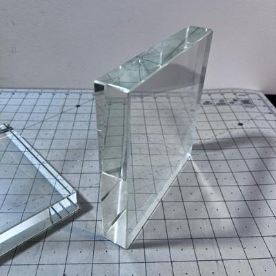 2 Square Beveled Edge Pieces of Glass 
