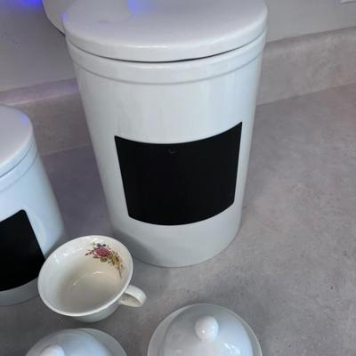 White Ceramic ITEMS: Canisters and such