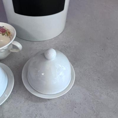 White Ceramic ITEMS: Canisters and such