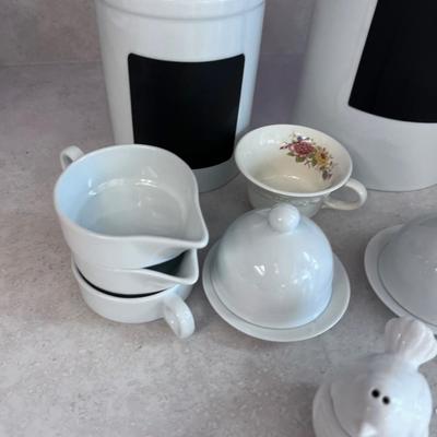 White Ceramic ITEMS: Canisters and such