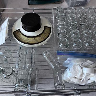 Rolling Rack and Spice Jars. 