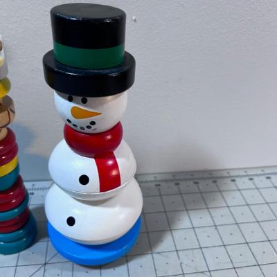 Wood Stacking toys: Tower and Snowman