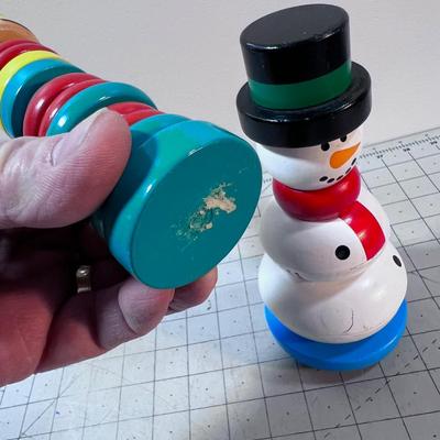 Wood Stacking toys: Tower and Snowman