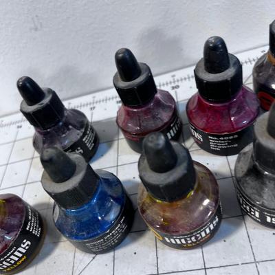 9 Antique Ink BOTTLES