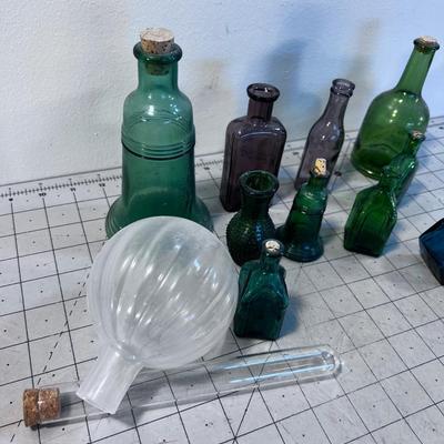 Mostly Mini Green Glass Bottles