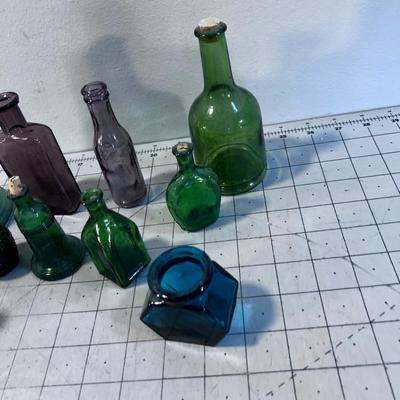 Mostly Mini Green Glass Bottles