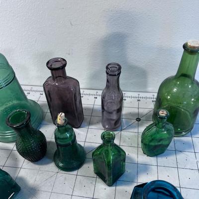 Mostly Mini Green Glass Bottles