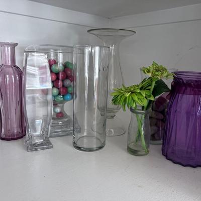 Lot of Vases (8) Mostly Clear