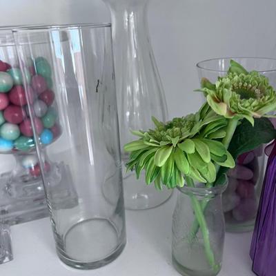 Lot of Vases (8) Mostly Clear