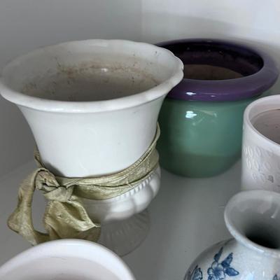 Ceramic Lot: Bowls, Vase and Planters 