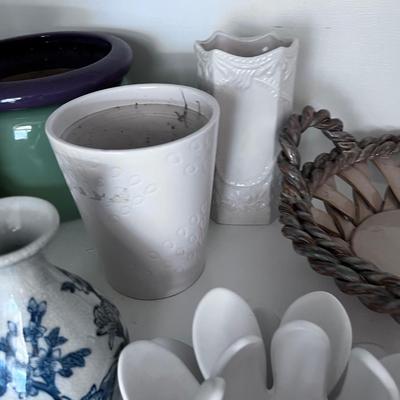 Ceramic Lot: Bowls, Vase and Planters 