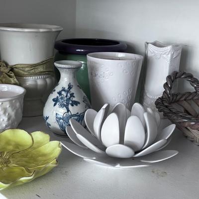 Ceramic Lot: Bowls, Vase and Planters 