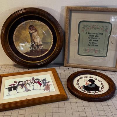 4 Pieces of Decorator Items, Plate & Pictures