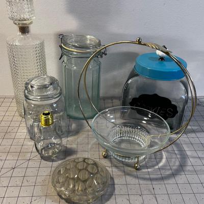 GLASS: Decanter, Frog, Cookie Jar and MORE (7 pieces) 