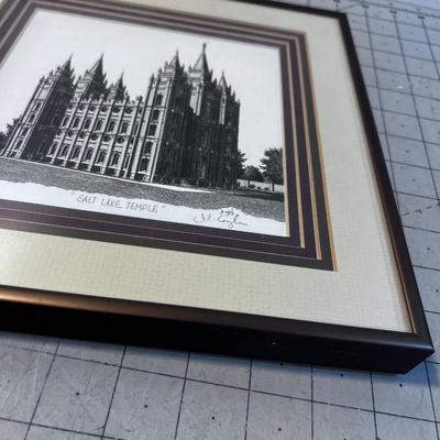 Salt Lake LDS Temple Signed Lithograph