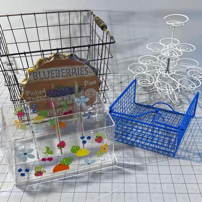 Blueberry Basket and Napkin and other