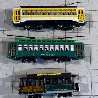 3 Trolley Street Cars  