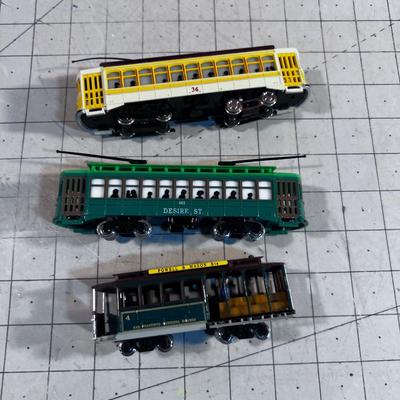 3 Trolley Street Cars  
