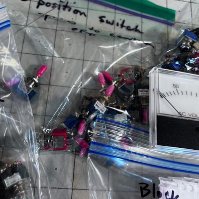 HO SCALE  Train Model Switches, lights and Gauges 