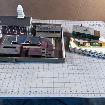HO Scale Building for Model Train Scene; Church & Barn