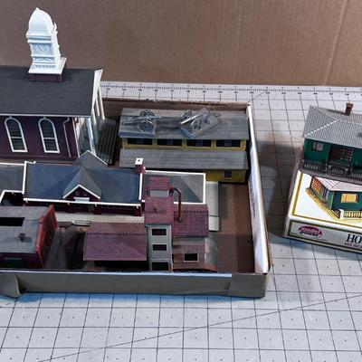 HO Scale Building for Model Train Scene; Church & Barn