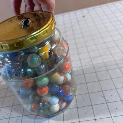 Jar of Antique and Vintage Marbles 