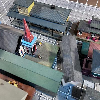 HO SCALE  Train Model Buildings; Church and Train Station. 