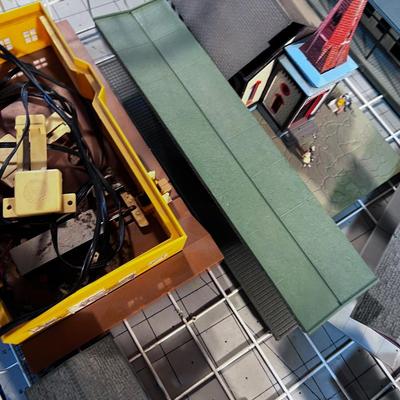 HO SCALE  Train Model Buildings; Church and Train Station. 