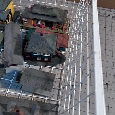 HO SCALE  Train Model Buildings; Church and Train Station. 