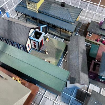 HO SCALE  Train Model Buildings; Church and Train Station. 