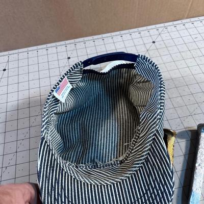 Cotton 50 Star Flag, Engineers Cap and RR Spikes