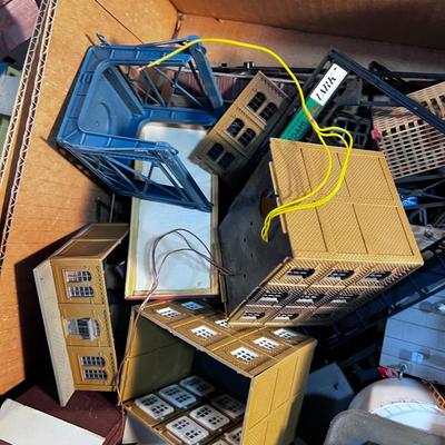 HO SCALE  Train Model Buildings; Factory and Signs
