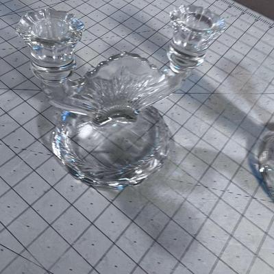 Set Pair of Glass Candelabra 