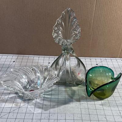 3 Pieces of Hand Blown Glass