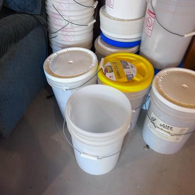 Large lot of Plastic Buckets with lids (13 Plus) 