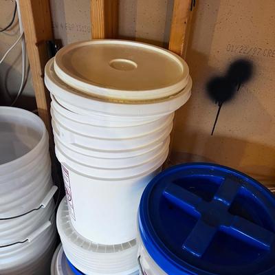 Large lot of Plastic Buckets with lids (13 Plus) 