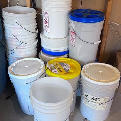 Large lot of Plastic Buckets with lids (13 Plus) 