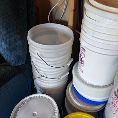 Large lot of Plastic Buckets with lids (13 Plus) 